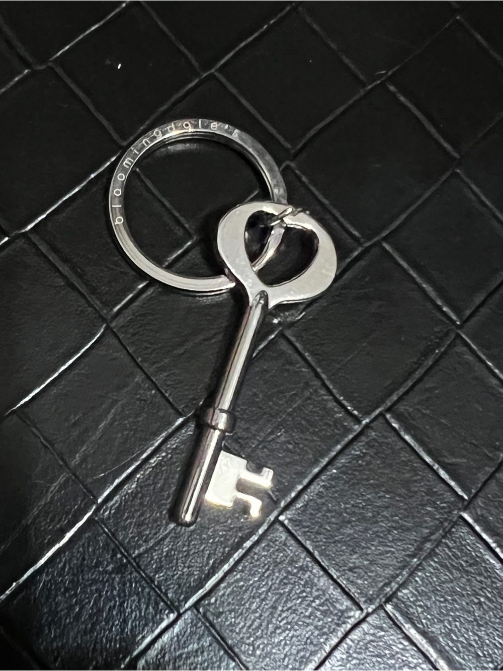 Bloomingdales Silver Heart Key Keychains